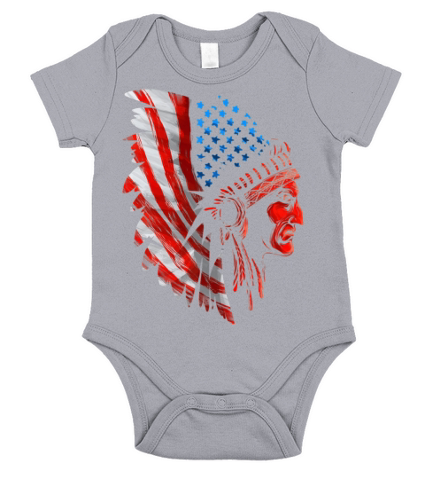 Cool Native American USA Funny US Flag Indian Short Sleeve Baby One-Piece