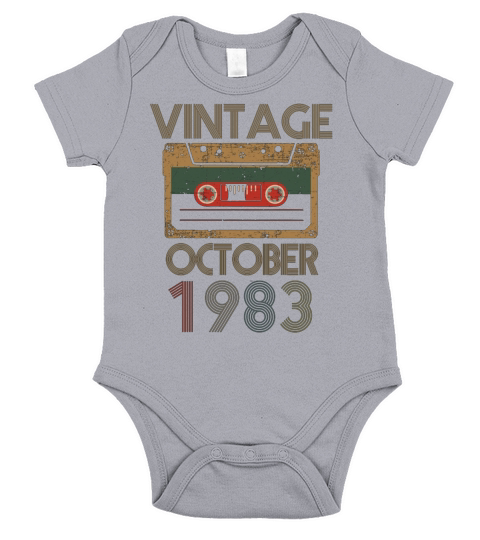 Vintage october 1983 Short Sleeve Baby One-Piece