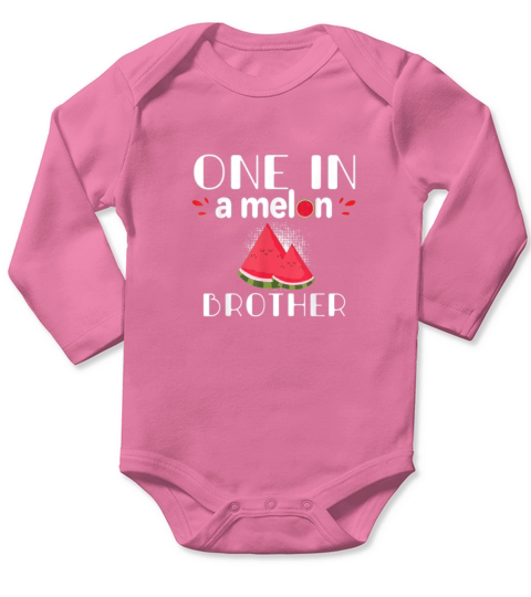 One In A Melon Brother Funny Watermelon Family Long Sleeve Baby One-Piece