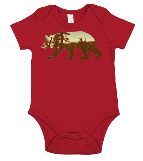 mountain bear tee Short Sleeve Baby One-Piece