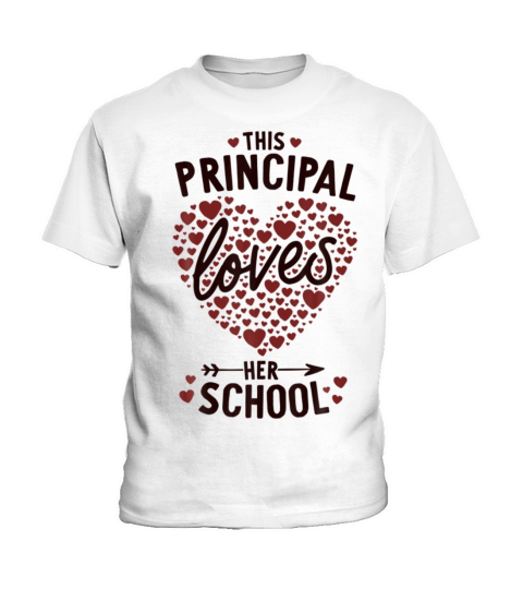 Valentines Day Principal Loves Her School Elementa Kids T-Shirt