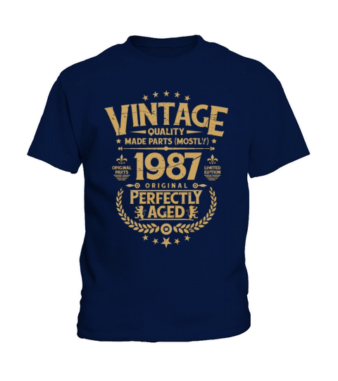 Vintage Birthday Tee Funny Shirt For Him 1987 Kids T-Shirt