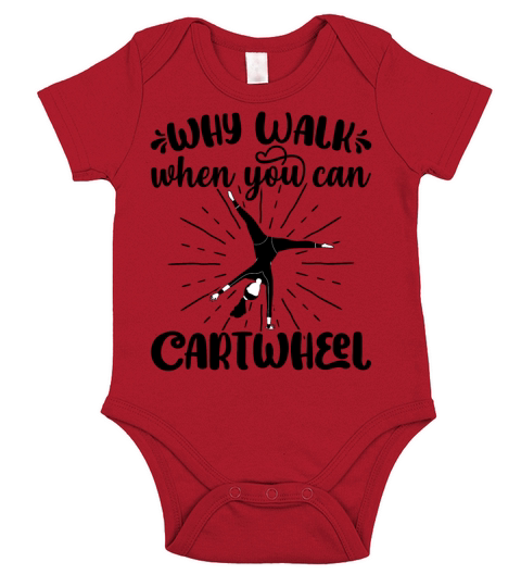 Why Walk When You Can Cartwheel Gymnastics Sport Short Sleeve Baby One-Piece