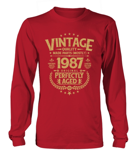 Vintage Birthday Tee Funny Shirt For Him 1987 Women's Long Sleeve