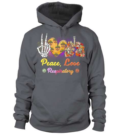 Peace Love Respiratory Therapy Halloween Skeleton Men's Hoodie