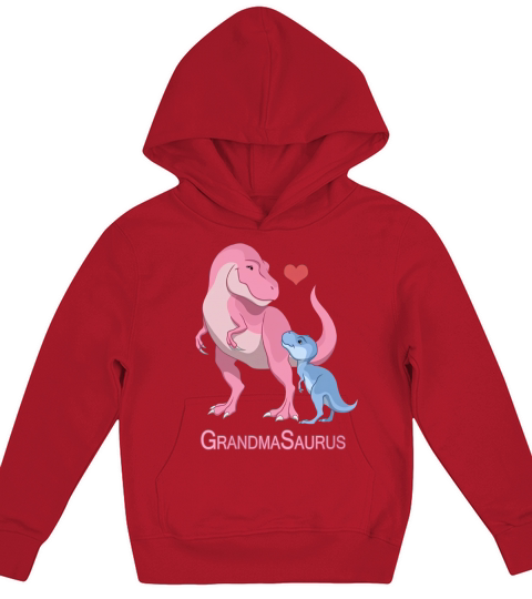 Grandma Saurus Grandmother  Baby Boy TRex Dinosaurs Kids Hoodie