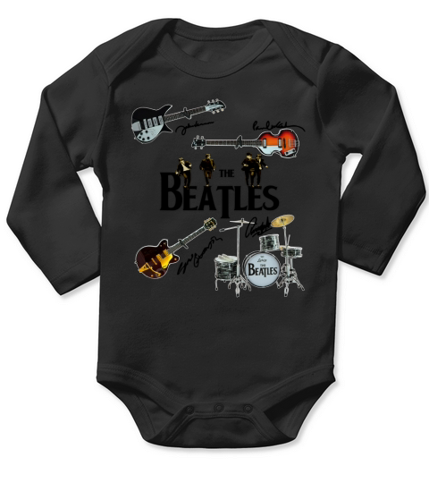 The Beatles Guitars Drummer Signatures Long Sleeve Baby One-Piece