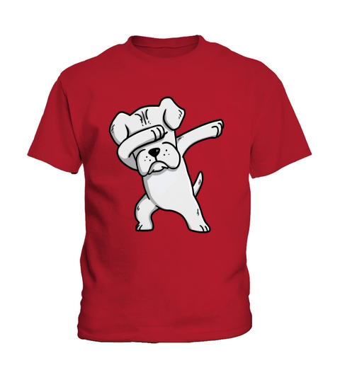 White Boxer Dabbing Funny Dog Dab Dance Kids T-Shirt