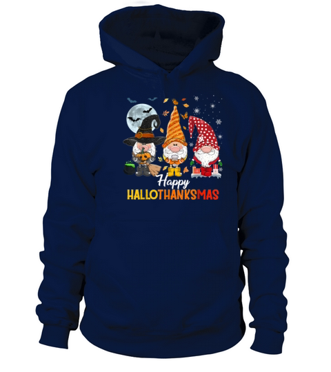 Gnomes Halloween And Merry Christmas Happy Women's Hoodie