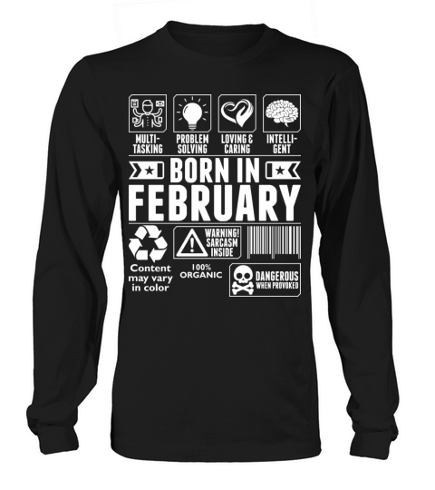 Born In February Tshirt Men's Long Sleeve