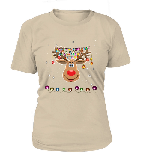 Merry Christmas Rudolph Red Nose Reindeer Tee Snow-Snowflakes Women's T-Shirt