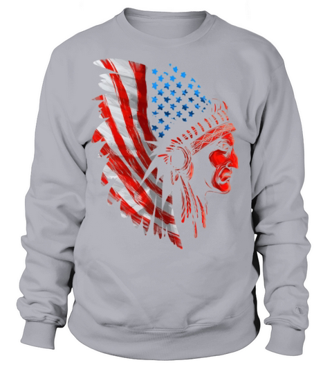 Cool Native American USA Funny US Flag Indian Women's Sweatshirt