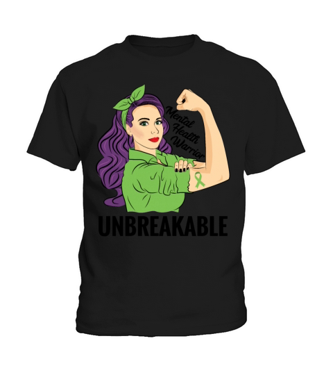 Mental Health Awareness Shirts Warrior Unbreakable Kids T-Shirt