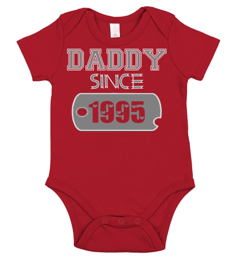 Daddy Since Tag 1995 Happy Fathers Day Short Sleeve Baby One-Piece
