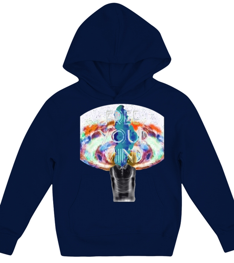 FREE YOUR MIND INVERSE COLORS SPACE HEAD EXPLOSION Kids Hoodie