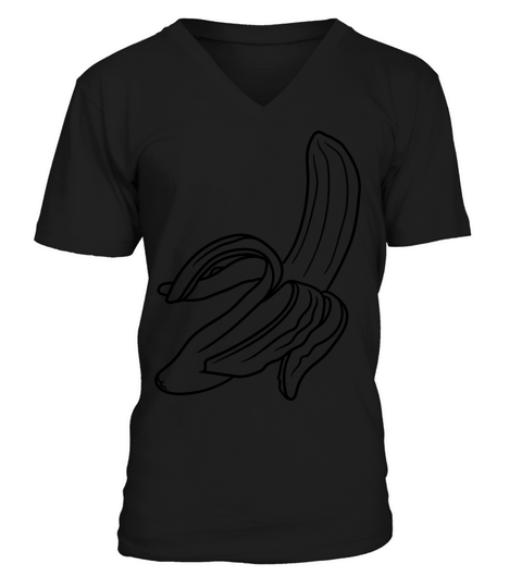 open peeled banana delicious food Men's V-Neck T-shirt