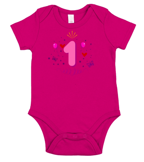 1st birthday for girls Short Sleeve Baby One-Piece