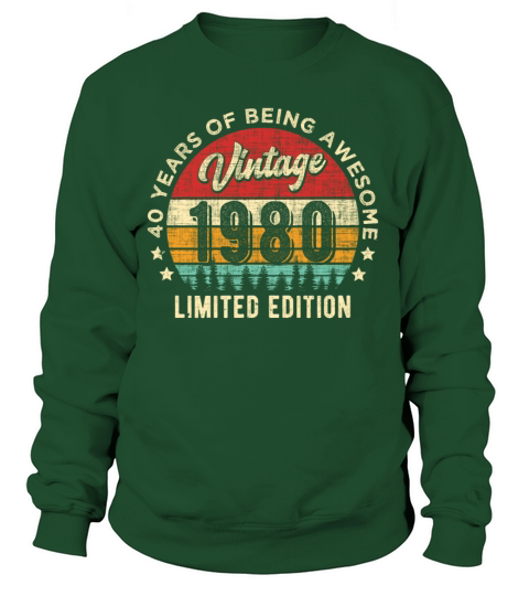 Vintage 1980 40 years old Awesome 40th Birthday Women's Sweatshirt