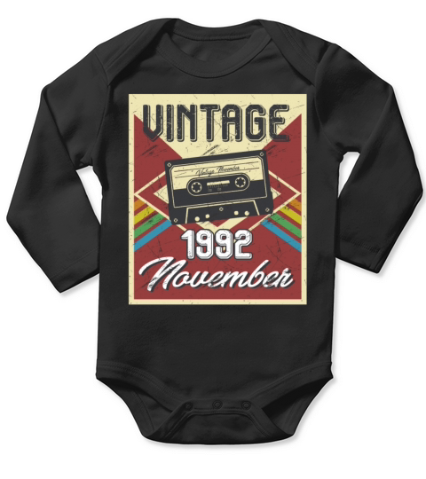 26th Birthday Gifts Retro Vintage November 1992 Long Sleeve Baby One-Piece