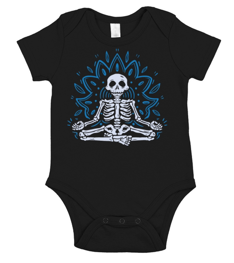 Meditating Skeleton Short Sleeve Baby One-Piece
