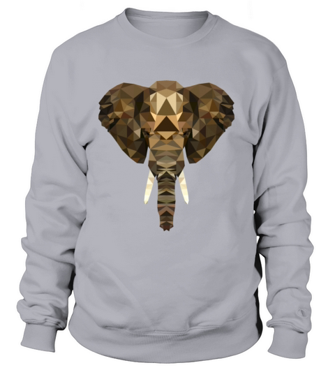 ELEPHANT AFRICA NATURE ANIMAL POLYGONE ART HEAD Women's Sweatshirt