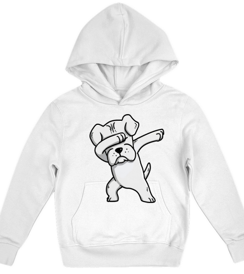 White Boxer Dabbing Funny Dog Dab Dance Kids Hoodie