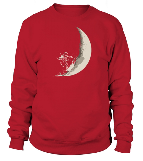 Astronaut surfs on the moon Women's Sweatshirt