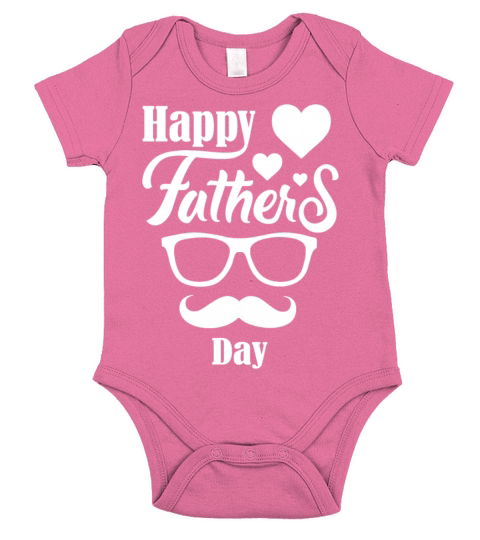 Happy Fathers Day 6 White Short Sleeve Baby One-Piece