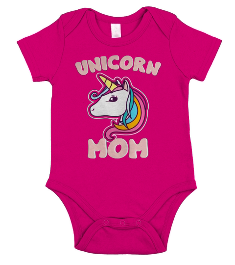 Unicorn Theme Birthday Shirt - Unicorn Mom Short Sleeve Baby One-Piece
