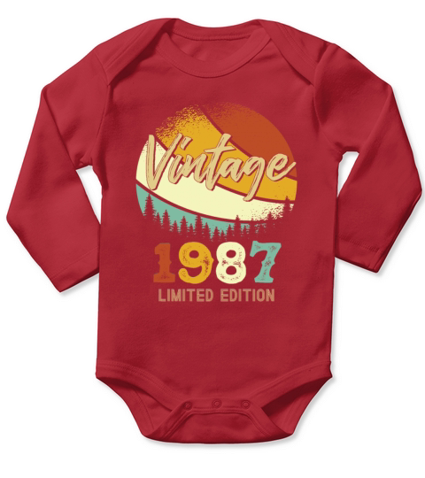 Vintage 1987 Limited Long Sleeve Baby One-Piece