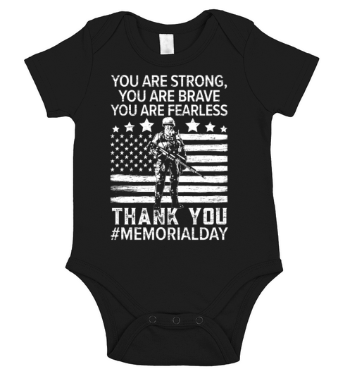 Memorial Day Patriotic Heroicness USA Flag Short Sleeve Baby One-Piece