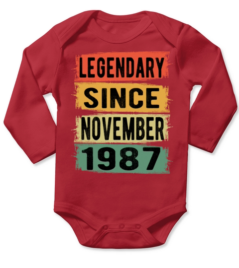 Birthday Gift November 1987 Long Sleeve Baby One-Piece