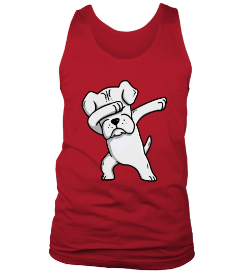 White Boxer Dabbing Funny Dog Dab Dance Tank Top Unisex