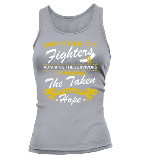 Supporting The Fighters Admiring The Survivors Honoring The Taken Childhood Cancer Awareness T-Shirt Tank top Woman
