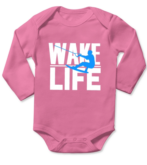 Wake Surfing Gift Print Boat Lake Wakesurfing Long Sleeve Baby One-Piece