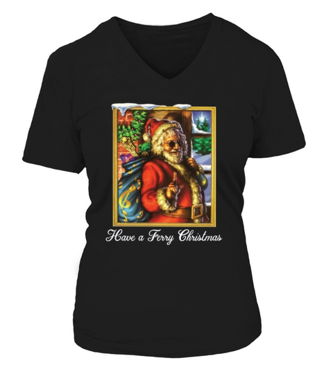 Jerry Garcia Christmas T-Shirt V-neck T-Shirt Woman
