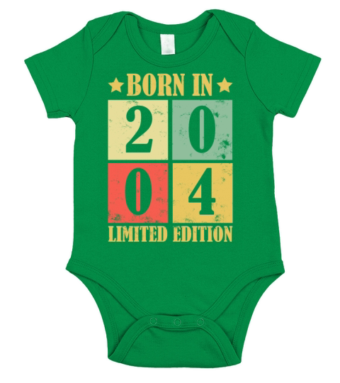 18th Birthday Born In 2004 Limited Edition Vintage Short Sleeve Baby One-Piece