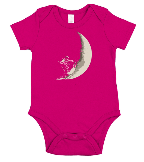 Astronaut surfs on the moon Short Sleeve Baby One-Piece