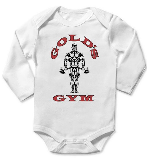 Golds Gym Muscle Joe Long Sleeve Baby One-Piece