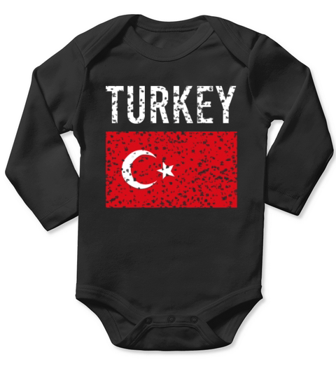 Turkey flag Long Sleeve Baby One-Piece
