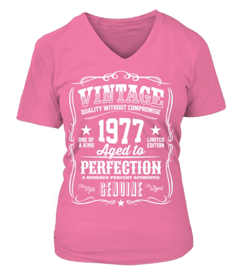 Vintage 1977 Aged to Perfection Women's V-Neck T-shirt