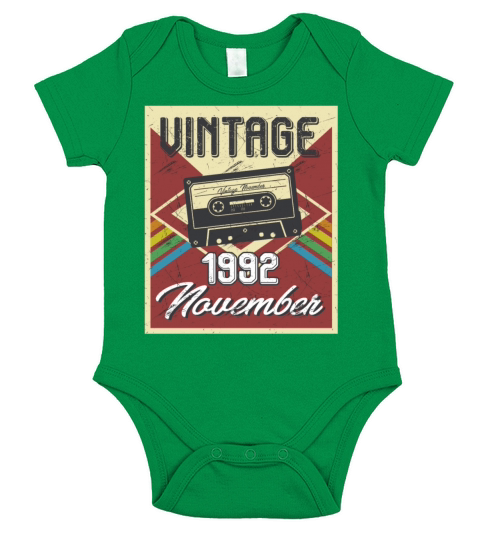26th Birthday Gifts Retro Vintage November 1992 Short Sleeve Baby One-Piece