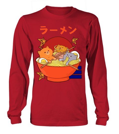 Ramen Cats noodles eat fun happy cat Women's Long Sleeve
