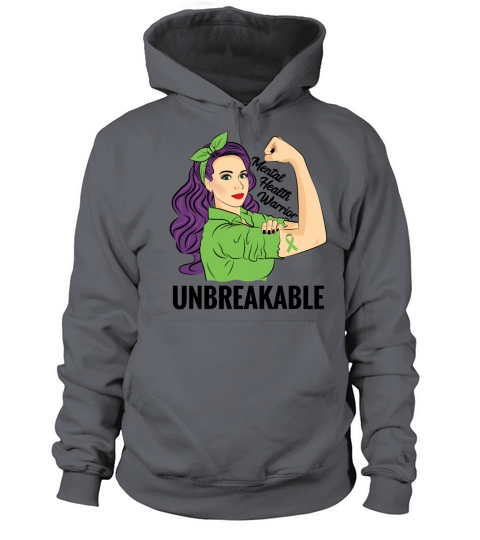 Mental Health Awareness Shirts Warrior Unbreakable Men's Hoodie
