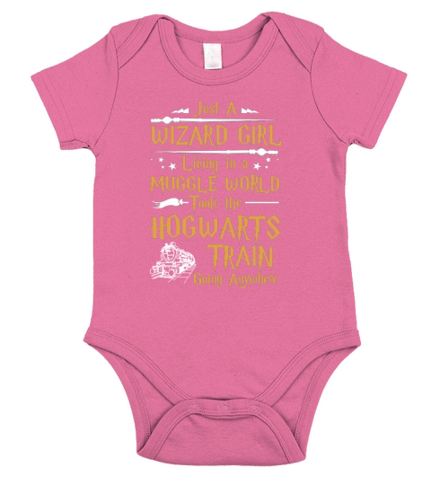 JUST A WIZARD GIRL LIVING IN A MUGGLE WORLD T-Shirt_1 Short Sleeve Baby One-Piece