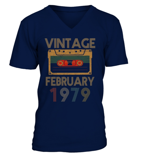 Anniversaire Vintage Février 1979 V-Neck T-shirt