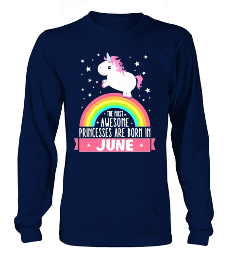 Birthday Unicorn Girl Princesses Born In June Men's Long Sleeve