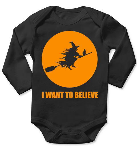 Witch ride broom Long Sleeve Baby One-Piece