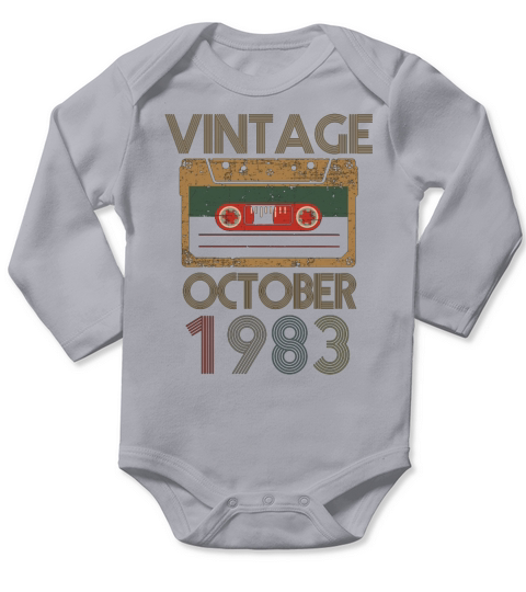 Vintage october 1983 Long Sleeve Baby One-Piece