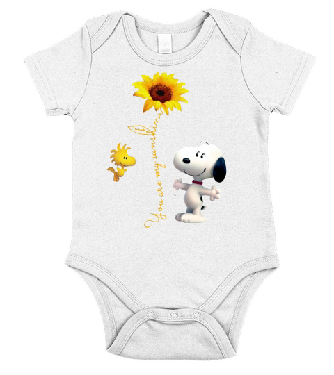 Snoopy and Woodstock you are my sunshine Short Sleeve Baby One-Piece